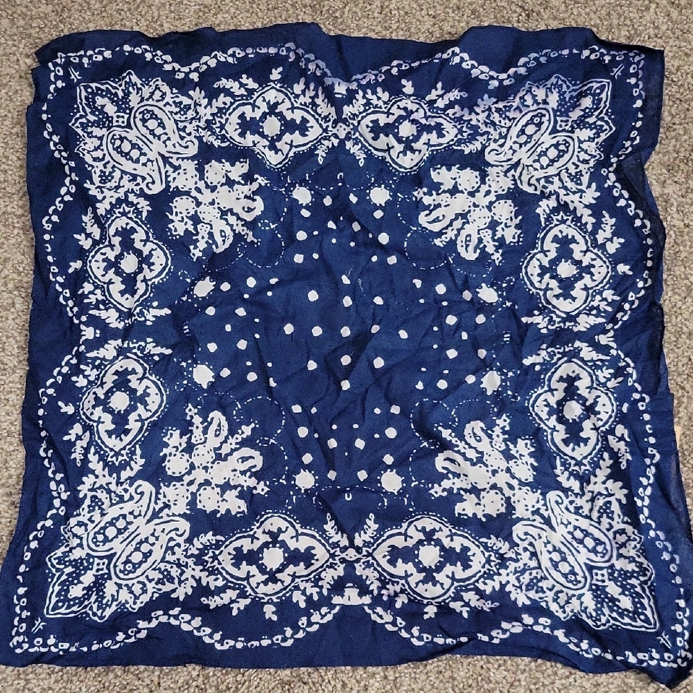 Navy Blue Paisley Bandana